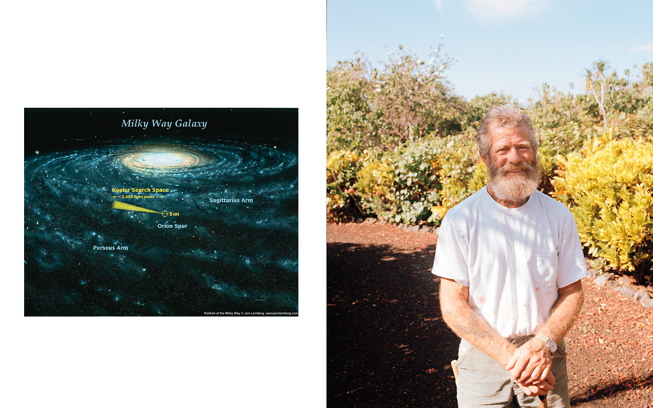Sterne über Hawaii - Jon Lomberg’s Gemälde der Milchstraße für die Kepler Mission der NASA (2009). |  Der Gärtner des Galaxy Gardens.