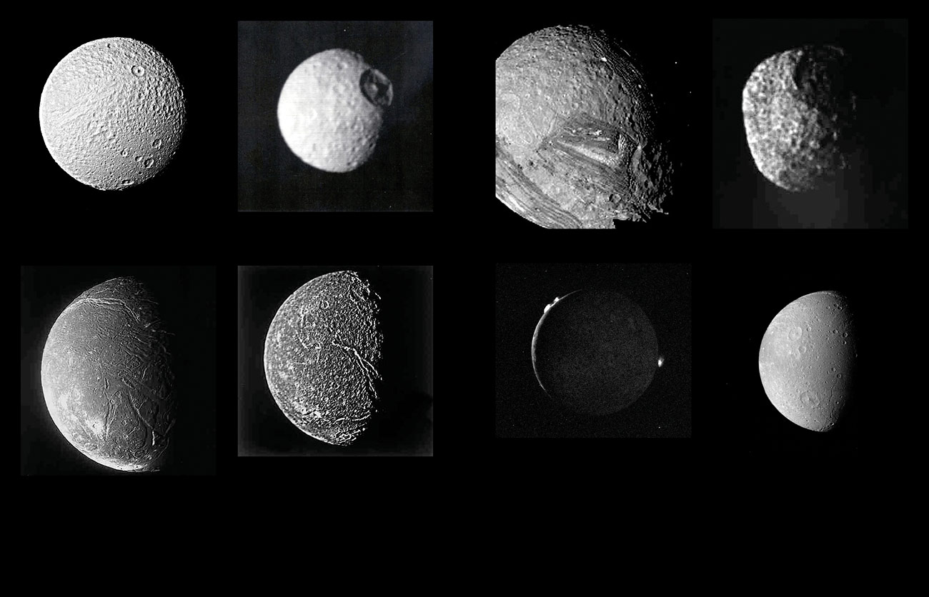 Voyager – The Grand Tour - Moons of the outer solar system (NASA/JPL).
